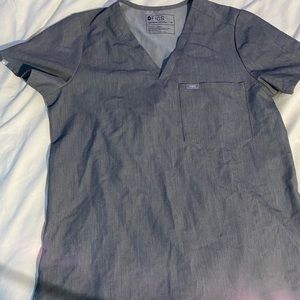 Figs Catarina One-Pocket Scrub Top Gray